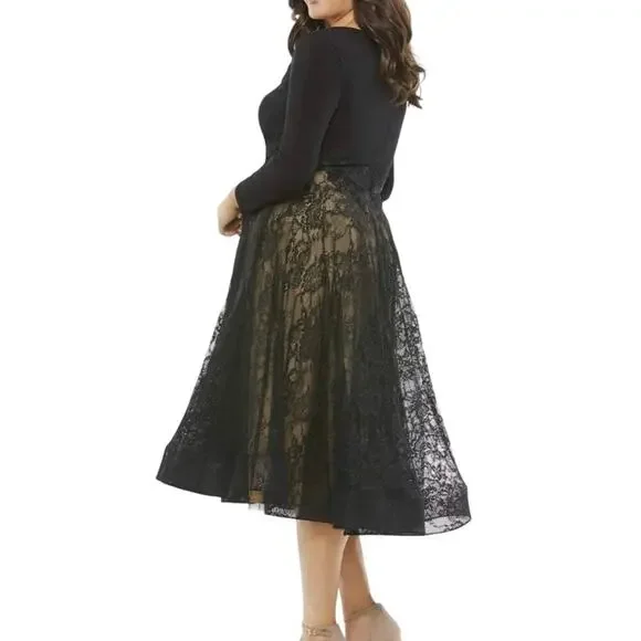 MAC DUGGAL 67897 Jersey & Lace Cocktail Dress, Size 24W, New with Tag MSRP $398 - Picture 3 of 8